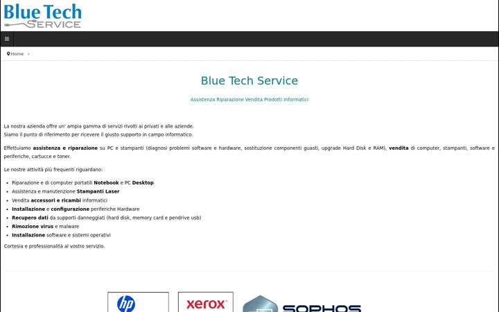 Skjámynd af bluetechservice.it