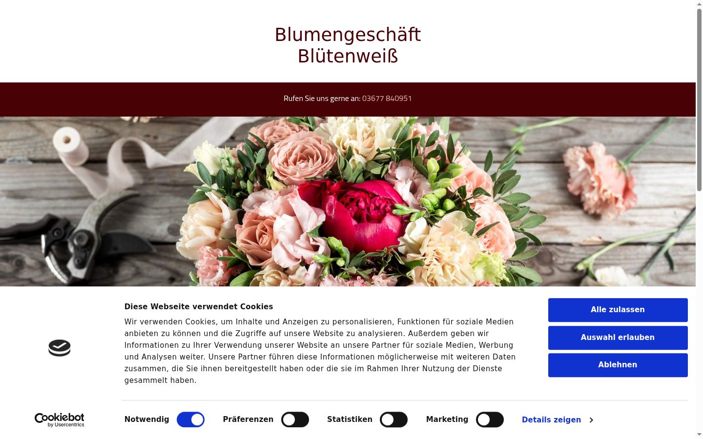 Screenshot of the consent banner shown before any interaction