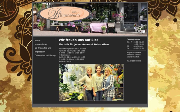 Screenshot of bluetenreich-hanstedt.de