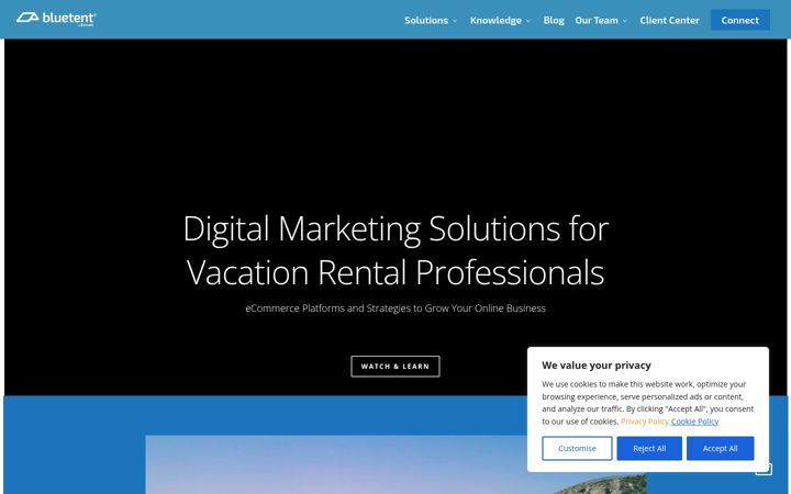 Screenshot of bluetent.com
