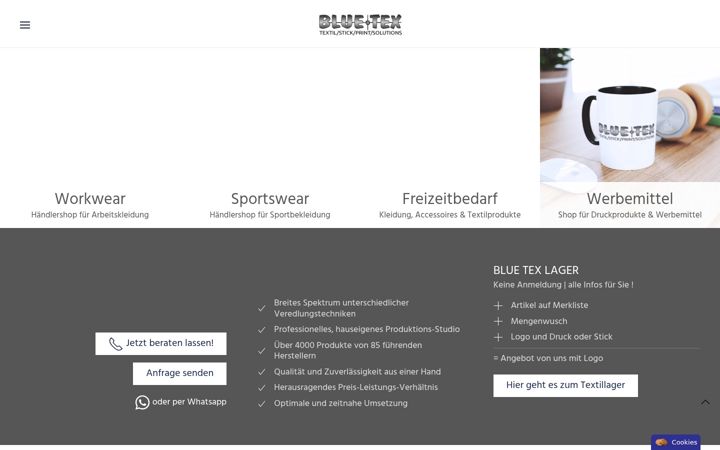 Screenshot of bluetex.de