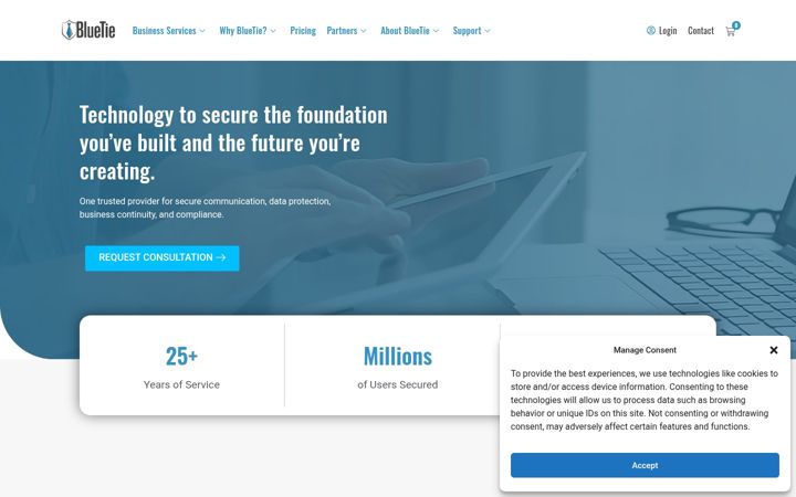 Screenshot of bluetie.com