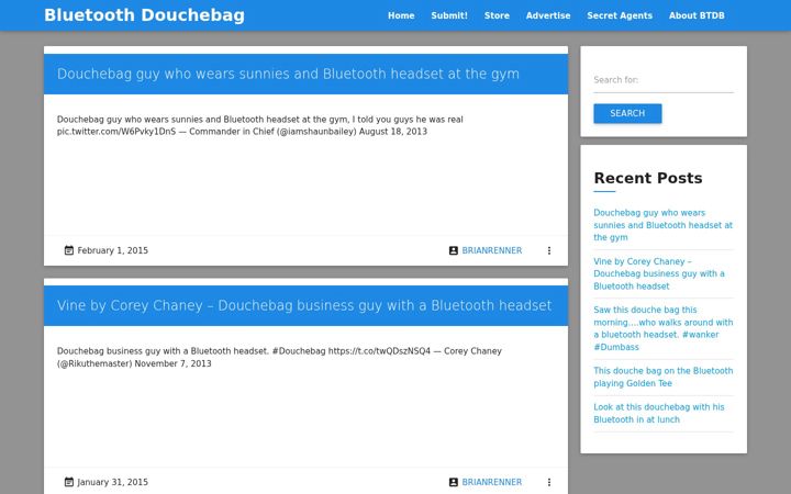 Screenshot of bluetoothdouchebag.com