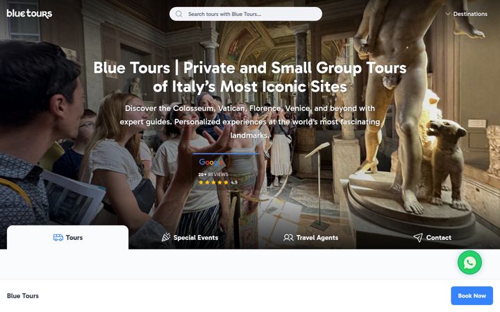 Screenshot of bluetours.com