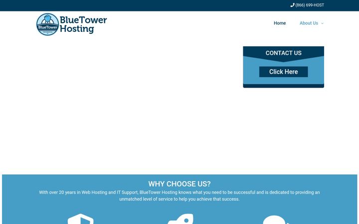 Screenshot of bluetowerhosting.com