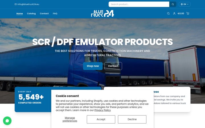 Screenshot of bluetruck24.eu