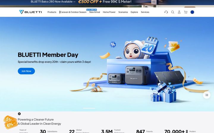 Screenshot of bluettipower.eu