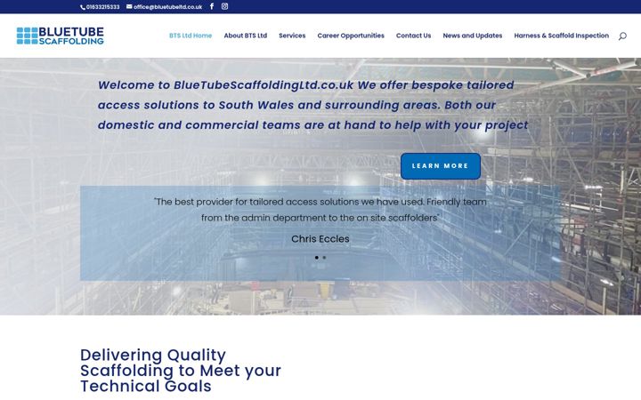 Screenshot of bluetubescaffoldingltd.co.uk