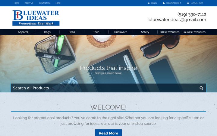 Screenshot of bluewaterideas.com