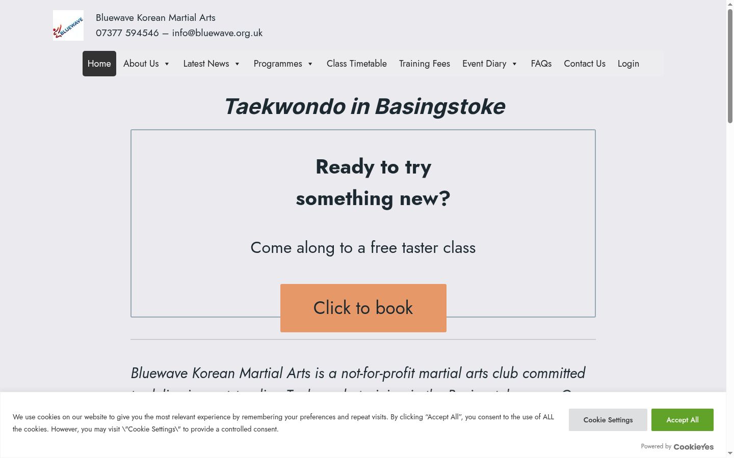 Screenshot tal-banner tal-kunsens muri qabel kwalunkwe interazzjoni