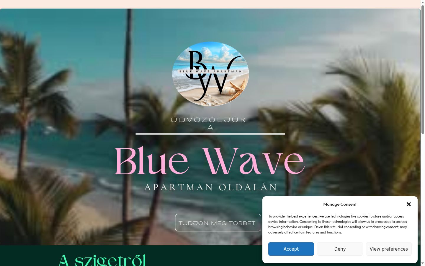 Screenshot del banner di consenso mostrato prima di qualsiasi interazione