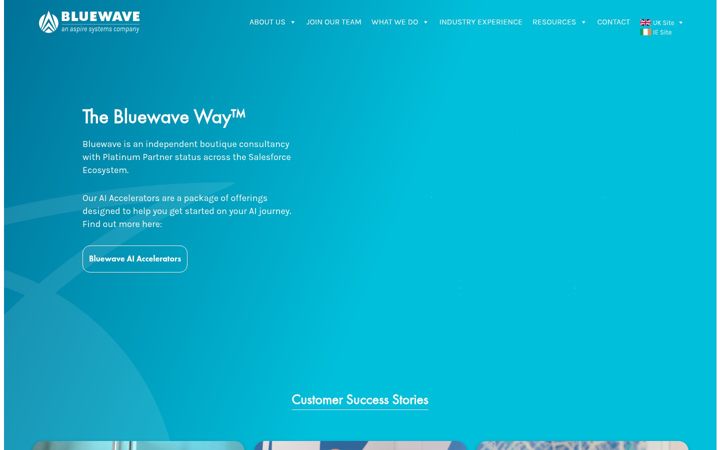 Screenshot of bluewavecx.com