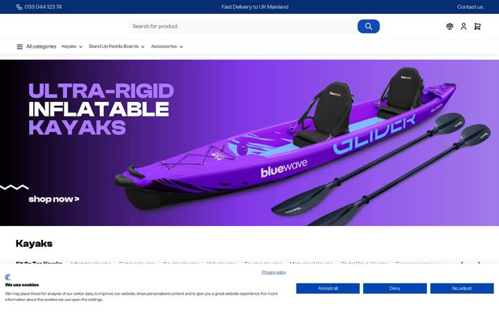 Snímek obrazovky bluewavekayaks.com