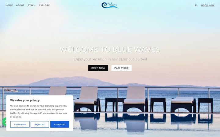 Screenshot of bluewaves.gr