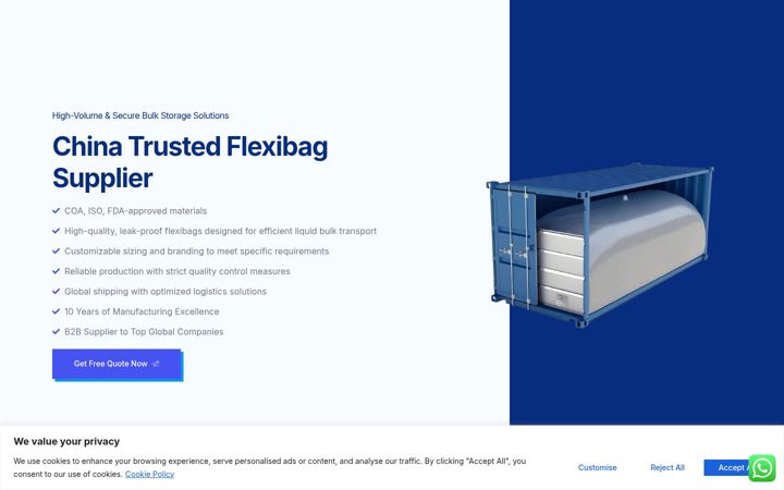 Screenshot of bluewhalepacking.com