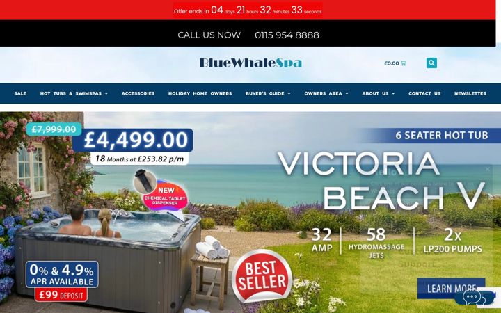 Screenshot of bluewhalespa.com