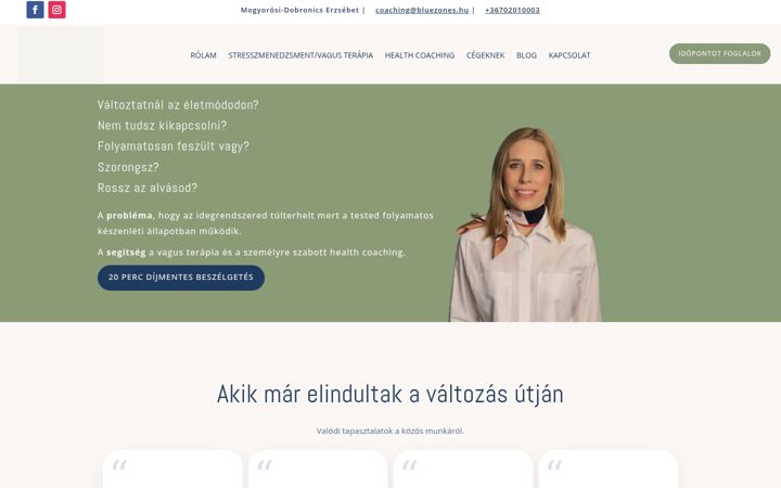 Snimka zaslona za bluezones.hu