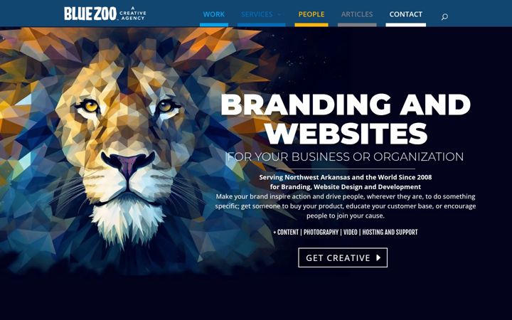 Screenshot of bluezoocreative.com