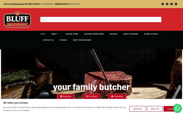 Snimka zaslona za bluffmeatsupply.co.za