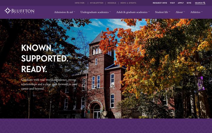 Screenshot of bluffton.edu
