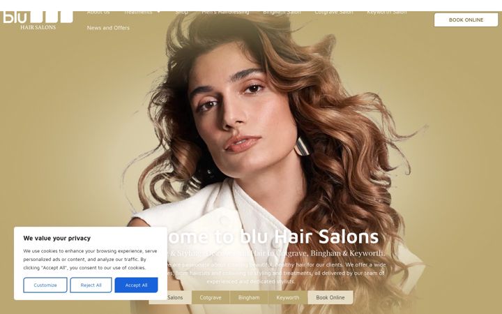 Screenshot di bluhair.co.uk