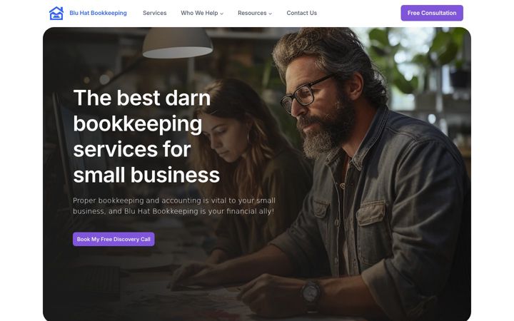 Screenshot of bluhatbookkeeping.com