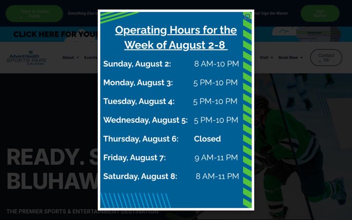 Screenshot of bluhawksports.com