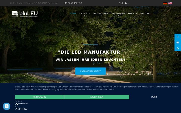 Kuvakaappaus sivustosta bluleu.de