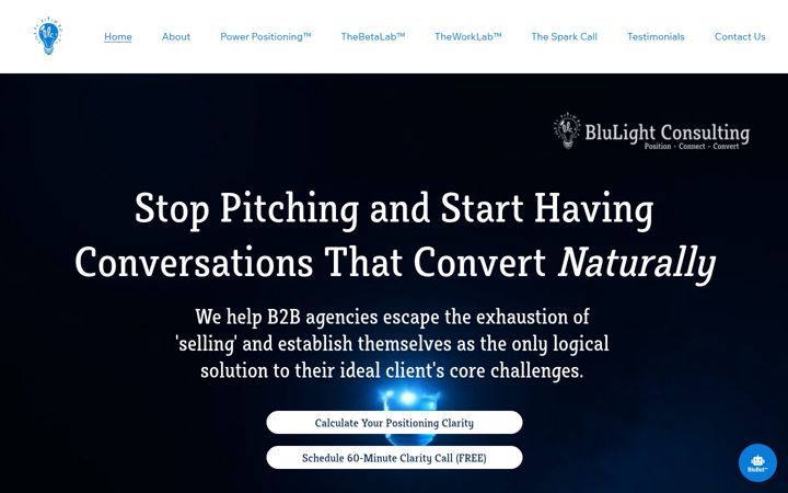Kuvakaappaus sivustosta blulightconsulting.com