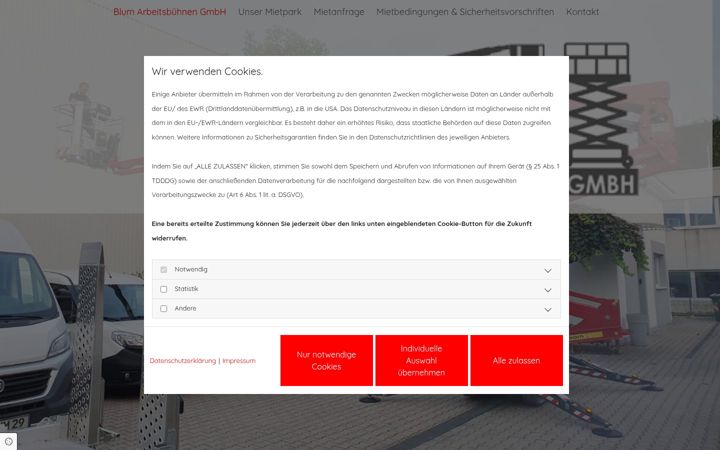Screenshot of blum-arbeitsbuehnen.de