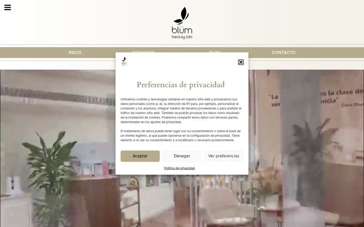 Screenshot of blumbeautylab.com