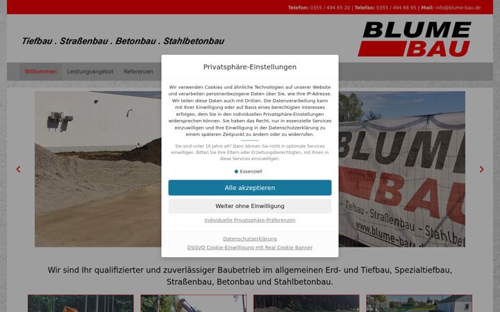 Screenshot von blume-bau.de