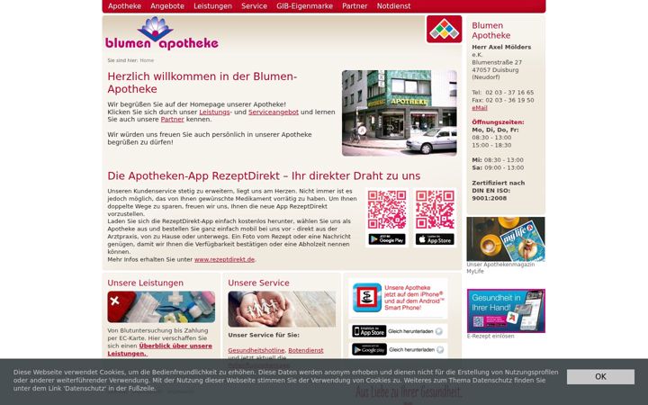 Screenshot of blumen-apotheke-moelders.de