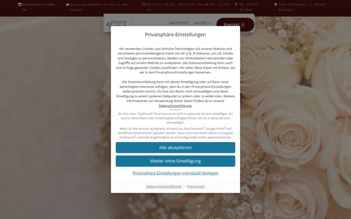 Screenshot of blumen-arkade.de
