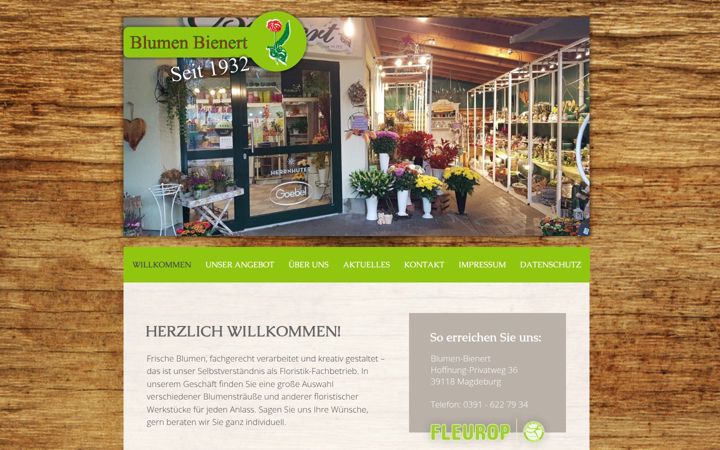 Screenshot of blumen-bienert.de
