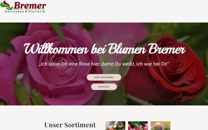 Screenshot of blumen-bremer.de
