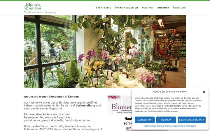 Ekraanipilt saidist blumen-elisabeth.de