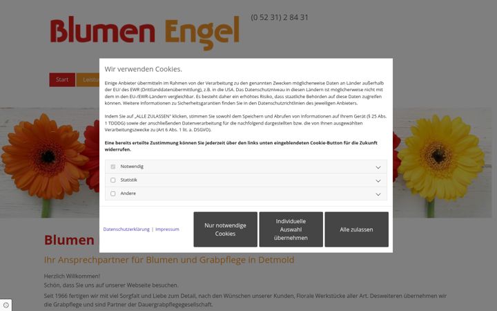 Screenshot of blumen-engel-detmold.de