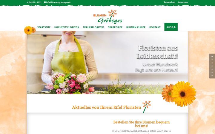 Screenshot of blumen-groehsges.eu