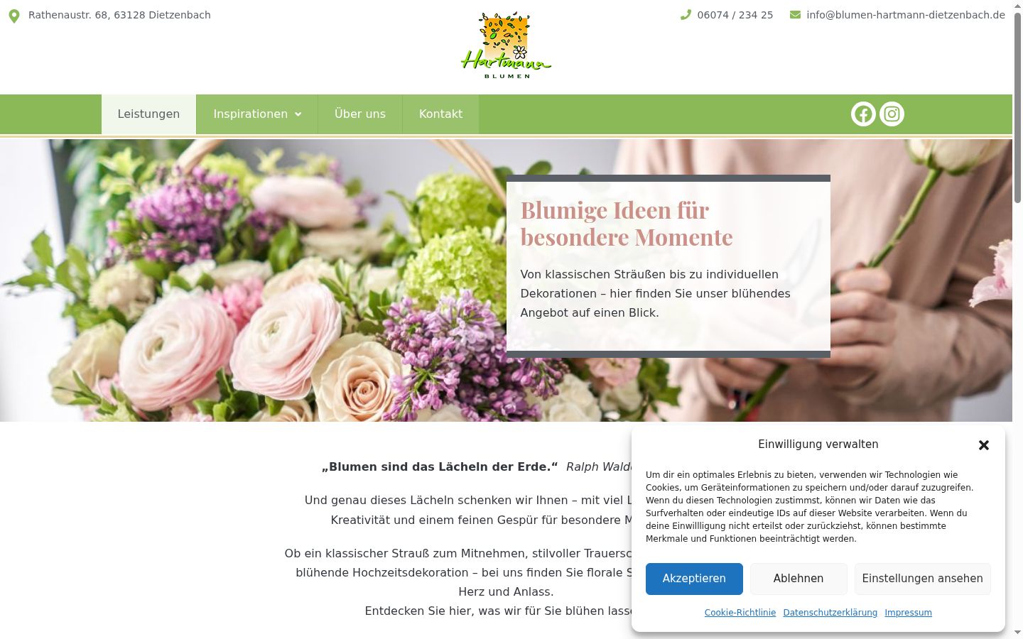 Screenshot del banner di consenso mostrato prima di qualsiasi interazione