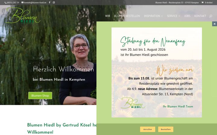Screenshot of blumen-hiedl.de