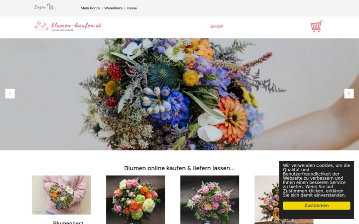 Ekrano kopija blumen-kaufen.at