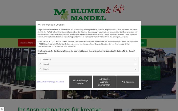 Screenshot του blumen-mandel-mannheim.de