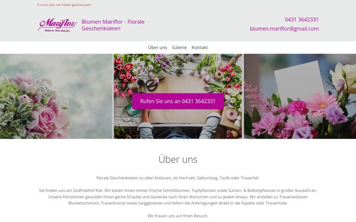 Screenshot of blumen-mariflor-kiel.de