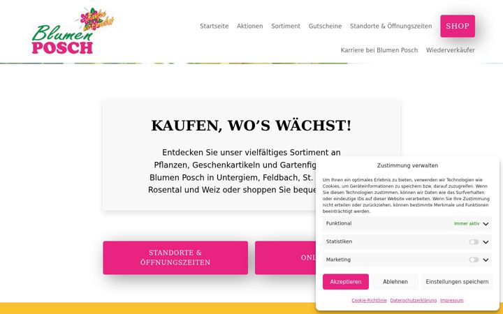 Captura de pantalla de blumen-posch.at