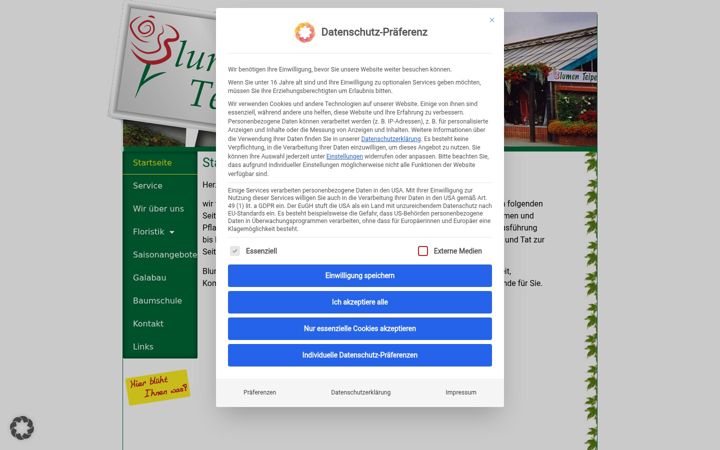 Screenshot of blumen-teipel.de