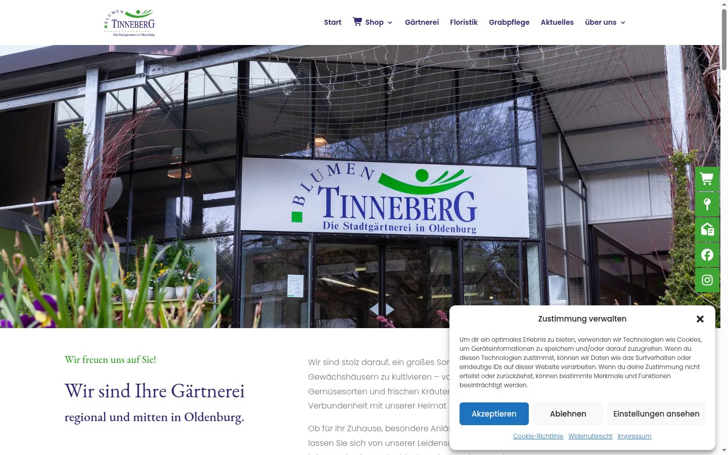 Screenshot of the consent banner shown before any interaction