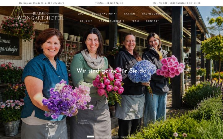Screenshot of blumen-weingartshofer.at