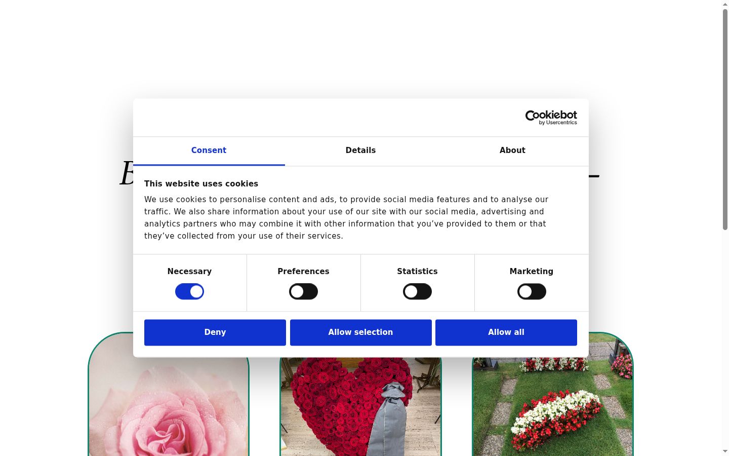 Screenshot of the consent banner shown before any interaction