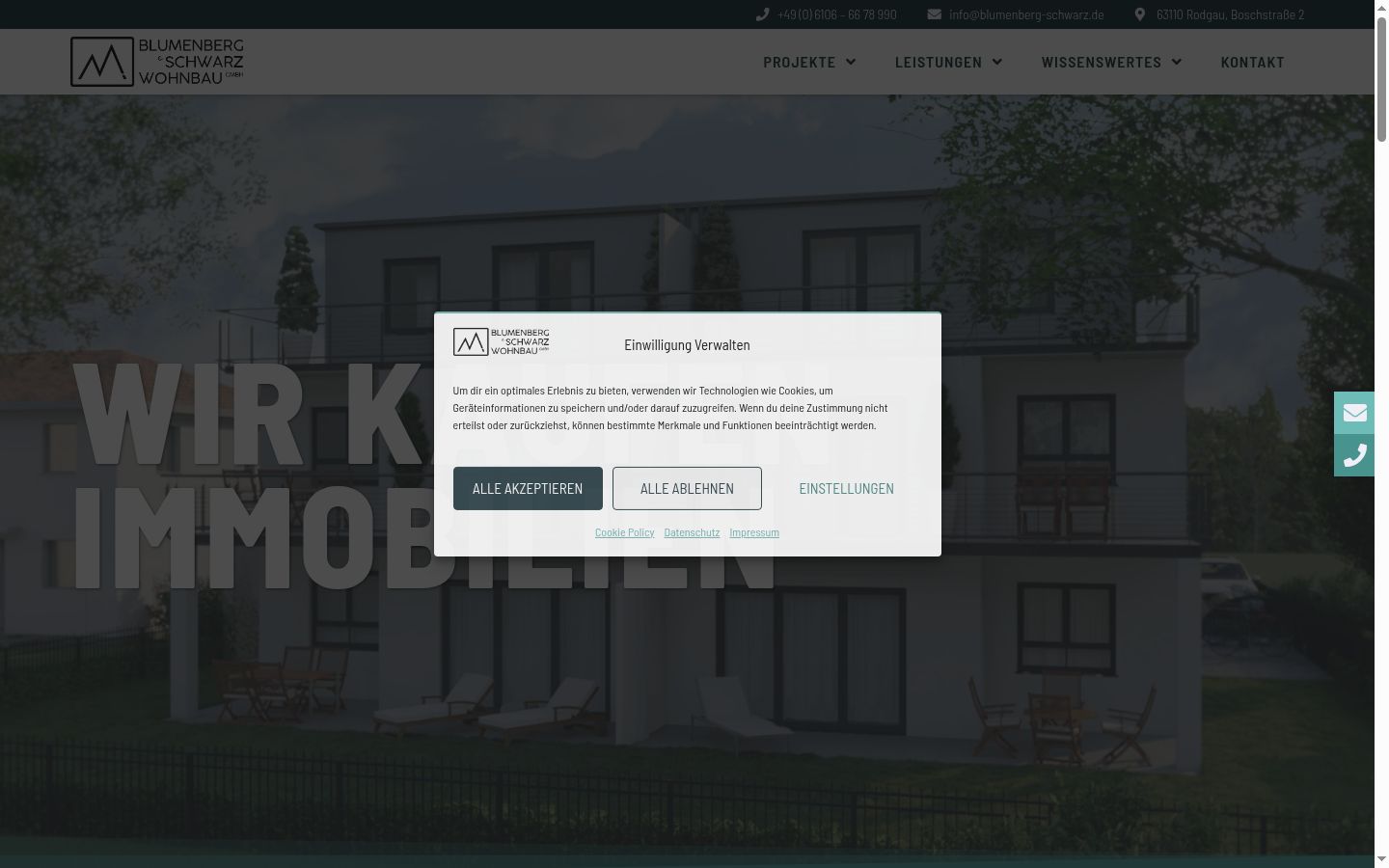Screenshot of the consent banner shown before any interaction